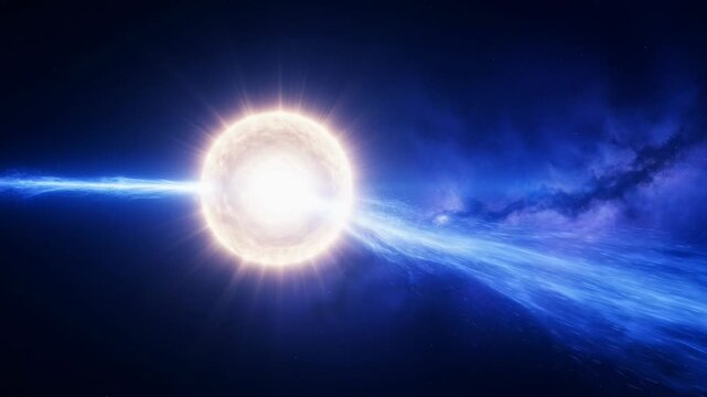 Magnificent binary star system with a white dwarf accreting material from a companion