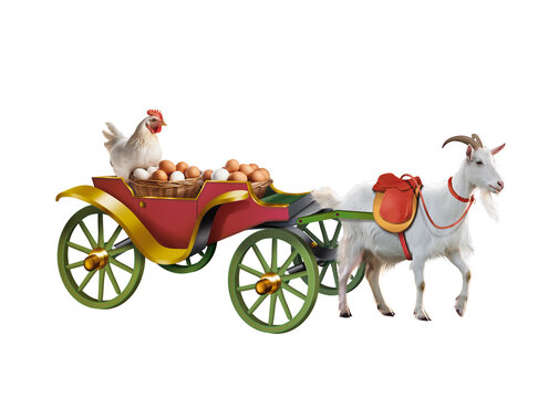 oeuf, poule, coque, cr&egrave;me, cal&egrave;che, ch&egrave;vre, mill&eacute;sime, march&eacute;, transport, antique, carrosse, carriolecarriole