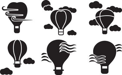 Airborne Dreams: A stylized illustration presents a collection of hot air balloons against the backdrop of a playful sky, conveying themes of adventure and exploration.  © Salman