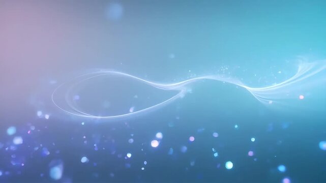 Blue light trails forming abstract spiral galaxy vortex with shimmering particles