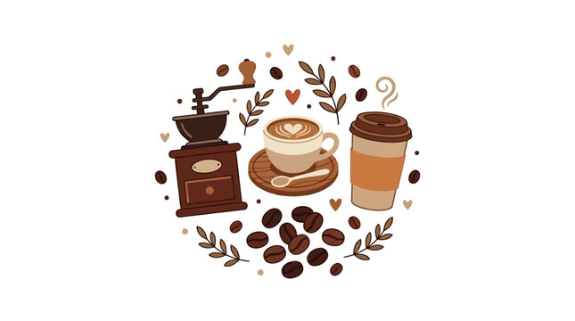 Coffee Beans and Coffee Cup.