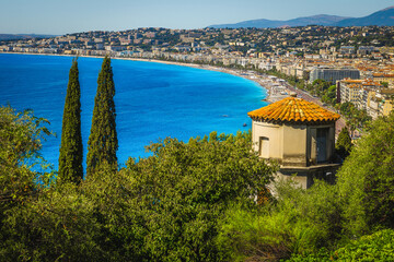 View of Nice from the beautiful viewpoint, France