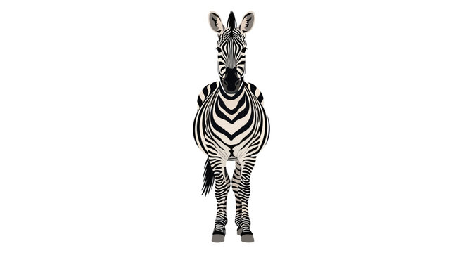 Zebra Standing Alone Looking Forward.