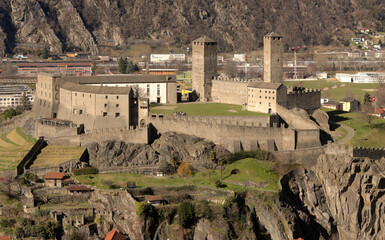 The Castello Grande in Bellinzona, Ticino, sen from across the valley © elliottcb