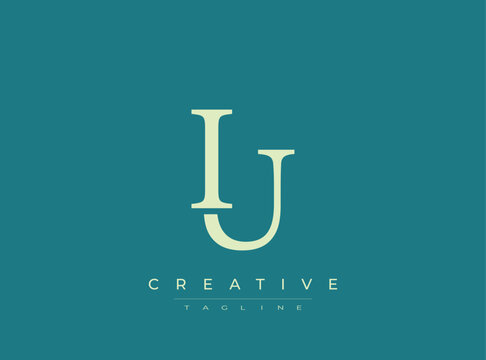 Creative logo design with stylized letters lu on teal background