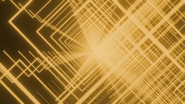 Golden 3D Grid VJ Loop Animation Background