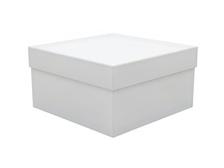 Naklejka premium A white box with a lid on a plain background