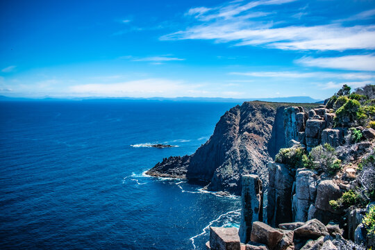 Australia, Cape Raoul is 14km return walk with stunning coastal views, seascapes and towering dolerite cliffs, columns and platforms. It is one of Tasmania's 60 Great Short Walks.