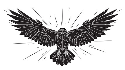 Geometric Eagle Bird Spreading Wings For Logo Concepts on transparent background