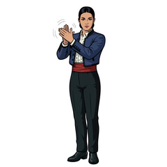 Fototapeta premium Woman in flamenco outfit clapping rhythmically