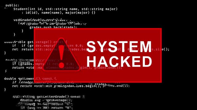 System Hacked message program code