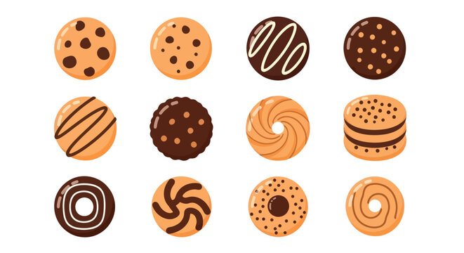 Colorful collection of cartoon vehicles cars trucks and buses on white