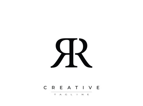Elegant monogram letter rr logo design on transparent background