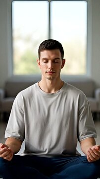 A person practicing meditation in a serene environment, promoting relaxation and inner peace.