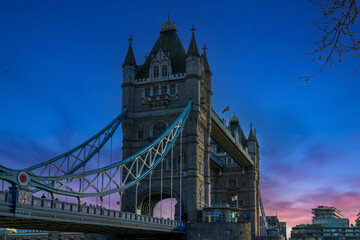 Obraz premium the Tower Bridge over the Thames river in London England UK