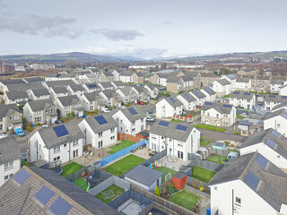 Obraz premium New housing development next to Dumbarton Castle