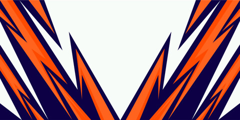 Dynamic orange halftone sports background with sharp lightning shapes © sultonm