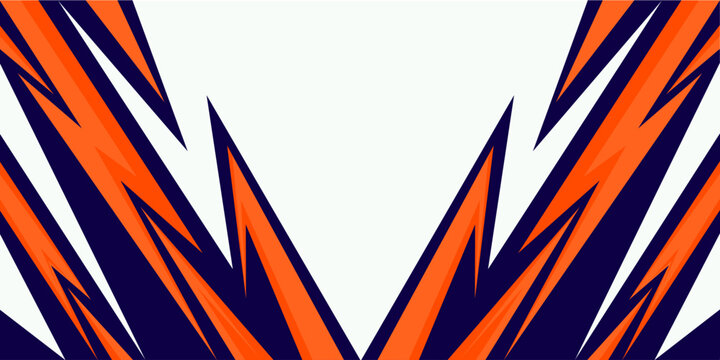 Dynamic orange halftone sports background with sharp lightning shapes