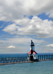 Fototapeta premium Red and White St. Joseph Lighthouse