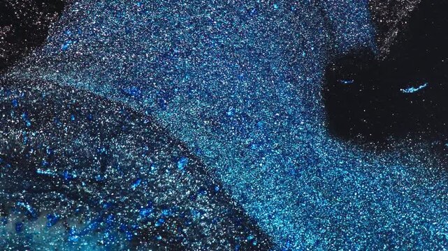 Blue Glitter Texture Background With Sparkling Shimmer and Abstract Metallic Dust Close-Up