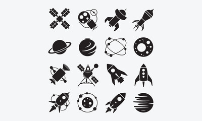 Animation of pattern with doodle style space elements. Rockets, planet, stars © lokshmon