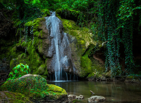 Waterfall Ripaljka in nature on mountain Ozren near Sokobanja, Serbia

