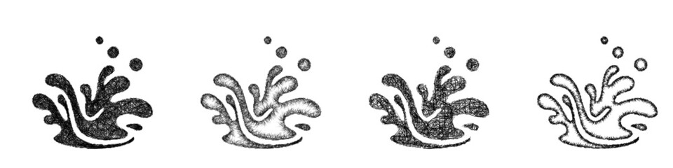 Sketch water magic icon design set © David Zydd