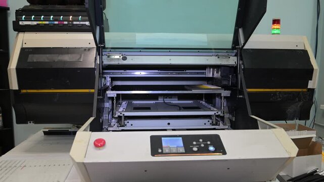 Souvenir printer in progress. The electromechanical pen and souvenir printing machine works by moving the print head