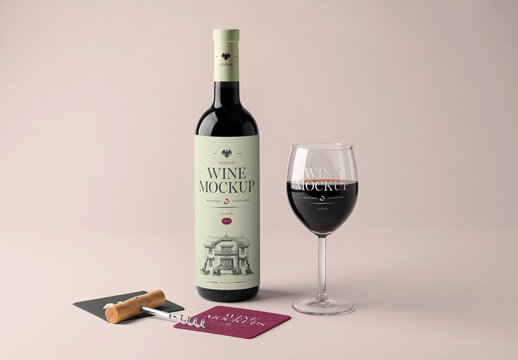 Front View Wine Mockup