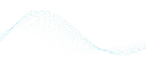 Abstract light blue dotted particle wave with flowing curves and gradient mesh halftone pattern, modern technology soundwave style background for banner poster and presentation © Ahmad Araf