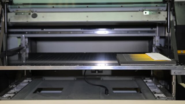 Souvenir printer in progress. The electromechanical pen and souvenir printing machine works by moving the print head