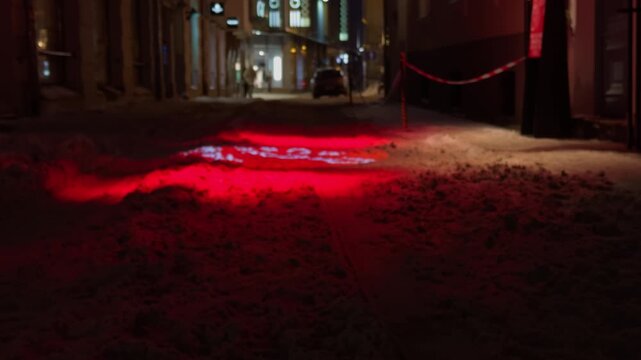 Suspicious activity detected nearby. Security personnel find significant evidence indicating potential criminal activity in snowy lane