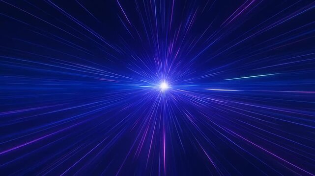 Abstract hyper speed light trails, cosmic rays, journey through time warp