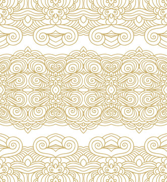 Decorative clouds - seamless ribbon pattern
