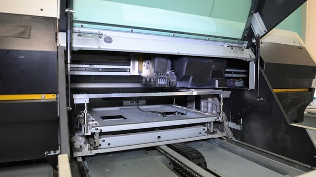 Souvenir printer in progress. The electromechanical pen and souvenir printing machine works by moving the print head
