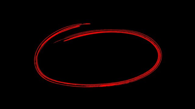 hand-drawn red stop motion circle stroke highlight marker for presentation, hand-drawn highlighter scribble, grunge marker pen style.