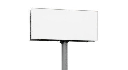 Obraz premium Large rectangular billboard standing on a single metal pole isolated on transparent background,png