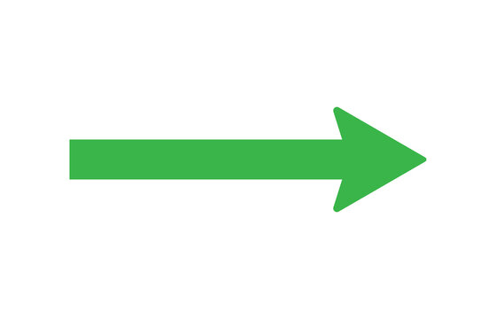 Green right arrow icon for navigation and progress png file type
