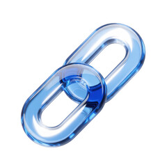 Obraz premium Blue abstract link icon with a modern and sleek design isolated on transparent background,png