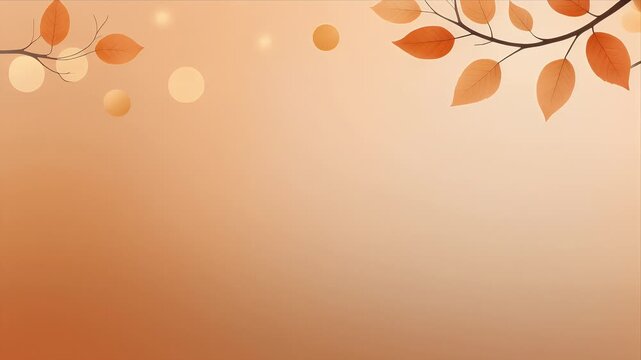 Autumn Leaves Falling on Soft Gradient Background with Warm Lighting