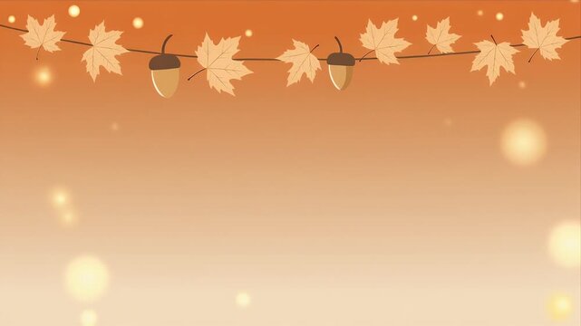 Delicate White Floral Garland with Twinkling Lights on Warm Gradient Background