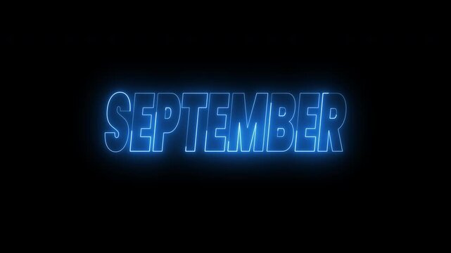 September and October text animation on black background. 4k animated typography Suitable for seasonal social media posts, opener videos, or event promotions.