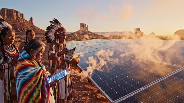 Indigenous elders connect tradition, technology near solar panels