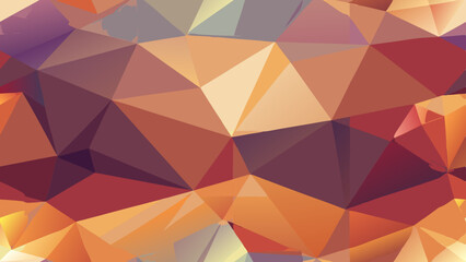 Fototapeta premium Abstract geometric background with warm autumnal color palette triangles
