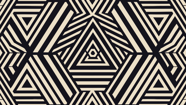 Abstract geometric pattern with black and white triangular shapes