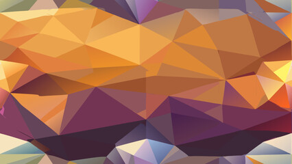 Abstract geometric background with triangles in orange and purple tones © MonoPixel
