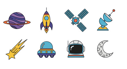 Space exploration icons and elements © Sigma