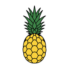 Obraz premium vector pineapple isolated on white
