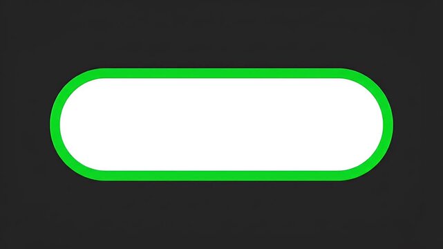 A simple, graphic design with a white rectangle and a bright green border