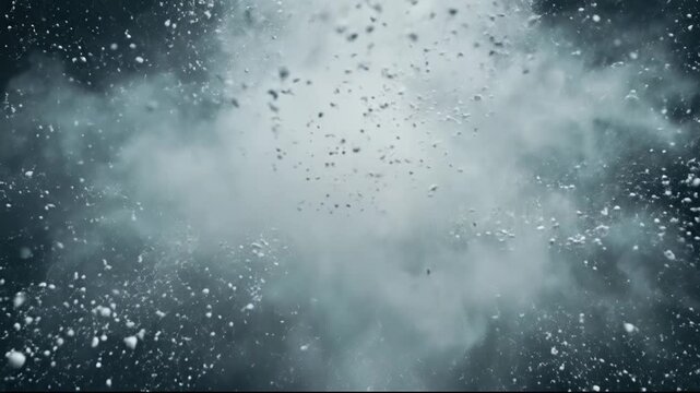 Exploding White Powder Cloud Burst Isolated on Dark Background